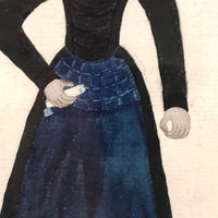 Fantastic Antique Folk Art Costumes Watercolor on Laid