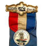 Antique Acorn Grange South Cushing, ME Patrons of Husbandry Secretary's Ribbon with Many Hands