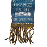 Antique Acorn Grange South Cushing, ME Patrons of Husbandry Secretary's Ribbon with Many Hands