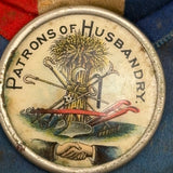 Antique Acorn Grange South Cushing, ME Patrons of Husbandry Secretary's Ribbon with Many Hands