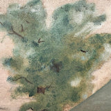 Pink Cottage, Water, Big Tree - Super Soft and Atmospheric Old Oil on Canvas Painting
