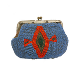 Gorgeous Antique Native American Beaded Hide Purse with Sinew Stitching, Presumed Plateau