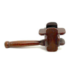 Lovely 19th Century Walnut Whimsy Rattle with Asymetrical Handle