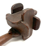Lovely 19th Century Walnut Whimsy Rattle with Asymetrical Handle