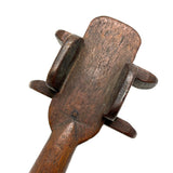 Lovely 19th Century Walnut Whimsy Rattle with Asymetrical Handle