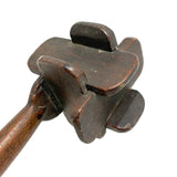 Lovely 19th Century Walnut Whimsy Rattle with Asymetrical Handle