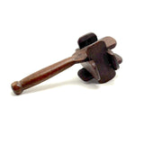 Lovely 19th Century Walnut Whimsy Rattle with Asymetrical Handle