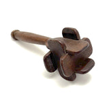 Lovely 19th Century Walnut Whimsy Rattle with Asymetrical Handle