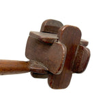 Lovely 19th Century Walnut Whimsy Rattle with Asymetrical Handle