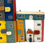 Super Sweet Set of Handmade Wooden Houses c. 1940s