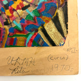 Rita's Awesome early 1970s Psychedelic Marker and Gold Pen Drawing