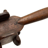 Lovely 19th Century Walnut Whimsy Rattle with Asymetrical Handle