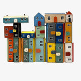 Super Sweet Set of Handmade Wooden Houses c. 1940s