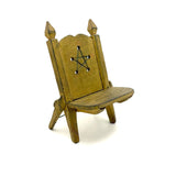 Pennsylvania Folk Art Miniature Chair in Old Yellow Paint with Carved Star