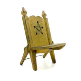 Pennsylvania Folk Art Miniature Chair in Old Yellow Paint with Carved Star