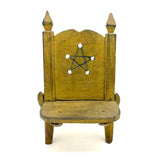 Pennsylvania Folk Art Miniature Chair in Old Yellow Paint with Carved Star