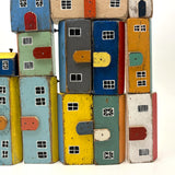 Super Sweet Set of Handmade Wooden Houses c. 1940s