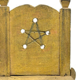 Pennsylvania Folk Art Miniature Chair in Old Yellow Paint with Carved Star