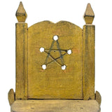 Pennsylvania Folk Art Miniature Chair in Old Yellow Paint with Carved Star