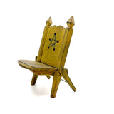Pennsylvania Folk Art Miniature Chair in Old Yellow Paint with Carved Star