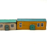 Super Sweet Set of Handmade Wooden Houses c. 1940s