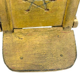 Pennsylvania Folk Art Miniature Chair in Old Yellow Paint with Carved Star