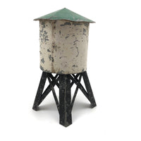 Nice Old Folk Art Model Water Tower with Green Roof
