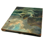 Rocky Shore and Gulls, Radiant Antique Varnished Seascape Signed E. Heaten