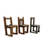 Very Tender Set of Three Scrap Wood Dollhouse Chairs