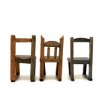 Very Tender Set of Three Scrap Wood Dollhouse Chairs