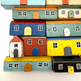 Super Sweet Set of Handmade Wooden Houses c. 1940s