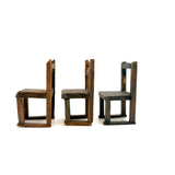 Very Tender Set of Three Scrap Wood Dollhouse Chairs
