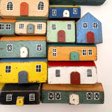 Super Sweet Set of Handmade Wooden Houses c. 1940s