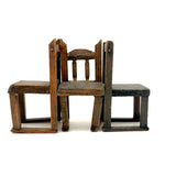 Very Tender Set of Three Scrap Wood Dollhouse Chairs