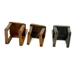 Very Tender Set of Three Scrap Wood Dollhouse Chairs