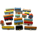 Super Sweet Set of Handmade Wooden Houses c. 1940s