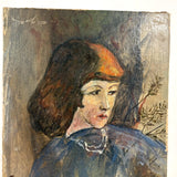 Unsigned Oil on Board Portrait Over Landscape from the Circle of Wood Gaylor and Adelaide Lawson