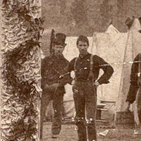 Peace on Earth, Atmospheric c. 1890s American Soldiers at Camp Cabinet Card, Lebanon, PA