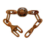 Antique Carved Whimsy Chain with Ball in Round Cage, Interlocking Parts, Rich Patina