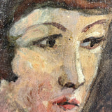 Unsigned Oil on Board Portrait Over Landscape from the Circle of Wood Gaylor and Adelaide Lawson