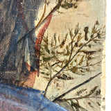 Unsigned Oil on Board Portrait Over Landscape from the Circle of Wood Gaylor and Adelaide Lawson