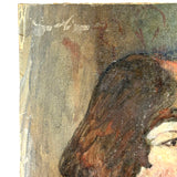 Unsigned Oil on Board Portrait Over Landscape from the Circle of Wood Gaylor and Adelaide Lawson