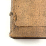 Beautiful, Spare, Two Compartment 19th Century Book Shaped Box Carved From One Piece of Wood