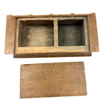 Beautiful, Spare, Two Compartment 19th Century Book Shaped Box Carved From One Piece of Wood