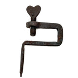 Another (Larger) 19th Century Hand-forged Iron Heart Quilting Clamp