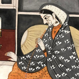 Women Making Paratha and Smoking Hookah, Antique North Indian Watercolor/Gouache