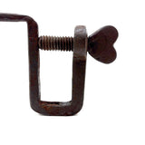Another (Larger) 19th Century Hand-forged Iron Heart Quilting Clamp