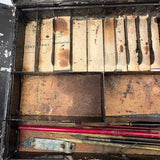 Patina-Full 19th Century Tin Fold Out Painter's Box, As Found (with Brushes and Ballantine Bottle Opener)