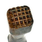 Satisfying Grids: Pair of Much Handled Antique Hand-carved Cracker Stamps
