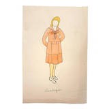 Portrait of a Woman in "Analogus" Colors, c. 1930s-40s Watercolor